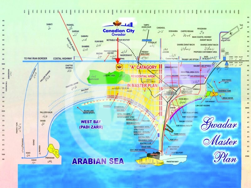 Canadian City Gwadar Location Map